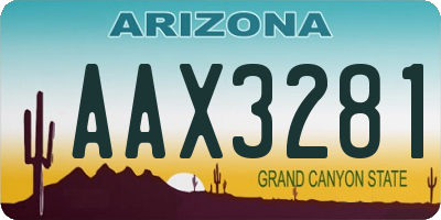 AZ license plate AAX3281
