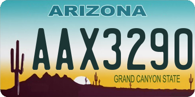 AZ license plate AAX3290