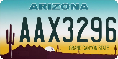 AZ license plate AAX3296