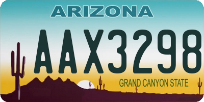 AZ license plate AAX3298