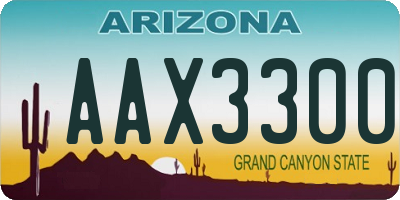 AZ license plate AAX3300