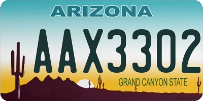 AZ license plate AAX3302