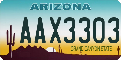 AZ license plate AAX3303