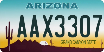 AZ license plate AAX3307