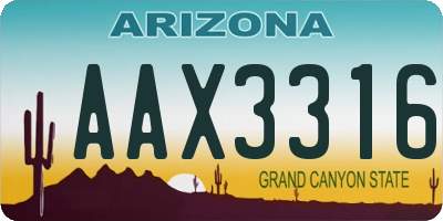 AZ license plate AAX3316