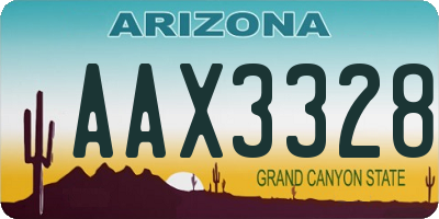 AZ license plate AAX3328