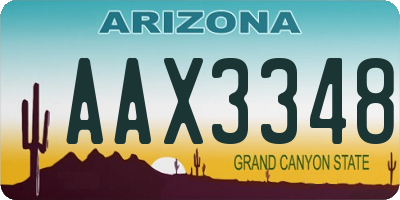 AZ license plate AAX3348