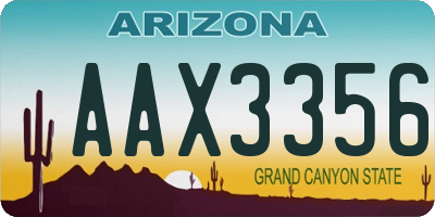 AZ license plate AAX3356