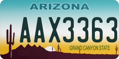 AZ license plate AAX3363