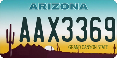 AZ license plate AAX3369