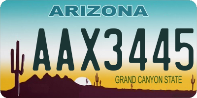 AZ license plate AAX3445