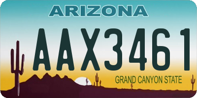 AZ license plate AAX3461