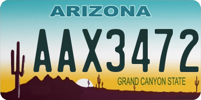 AZ license plate AAX3472