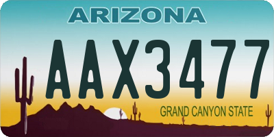 AZ license plate AAX3477