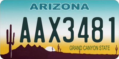 AZ license plate AAX3481