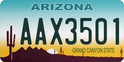 AZ license plate AAX3501