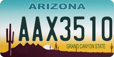 AZ license plate AAX3510