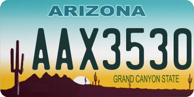 AZ license plate AAX3530