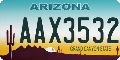 AZ license plate AAX3532