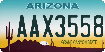 AZ license plate AAX3558