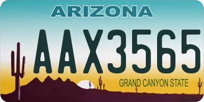 AZ license plate AAX3565