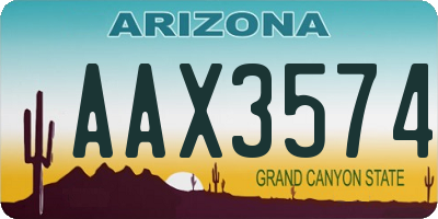 AZ license plate AAX3574