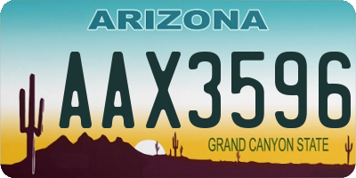 AZ license plate AAX3596