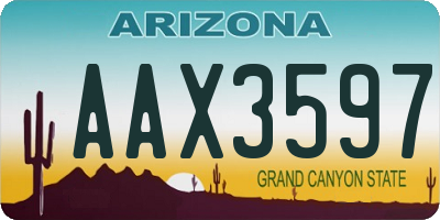AZ license plate AAX3597