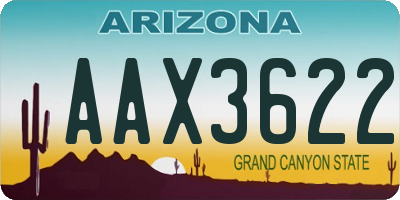 AZ license plate AAX3622