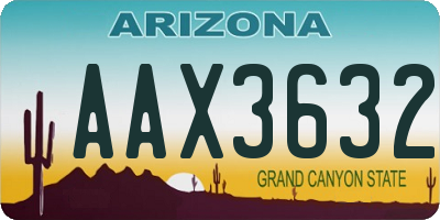 AZ license plate AAX3632