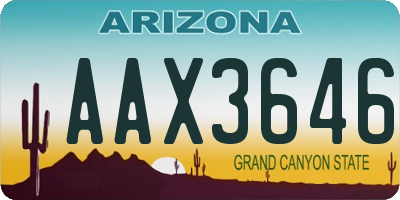 AZ license plate AAX3646