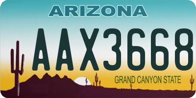 AZ license plate AAX3668