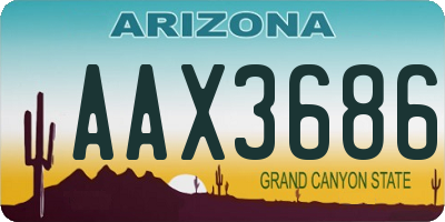 AZ license plate AAX3686