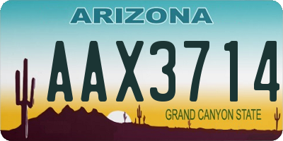 AZ license plate AAX3714
