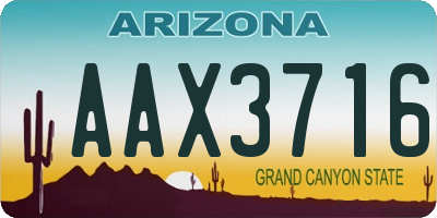 AZ license plate AAX3716