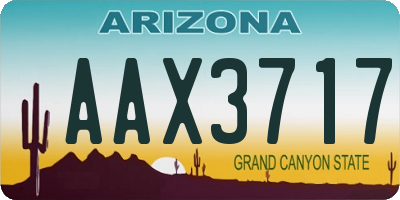AZ license plate AAX3717