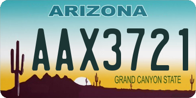 AZ license plate AAX3721