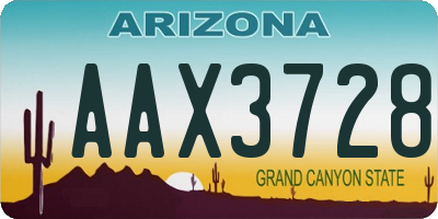 AZ license plate AAX3728