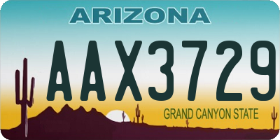 AZ license plate AAX3729