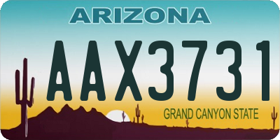 AZ license plate AAX3731
