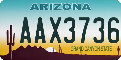 AZ license plate AAX3736