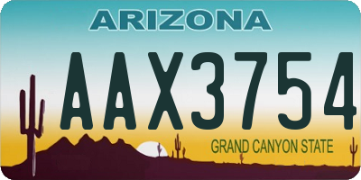 AZ license plate AAX3754