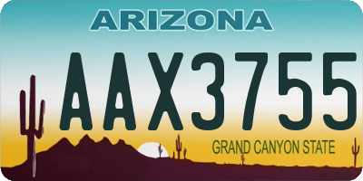 AZ license plate AAX3755