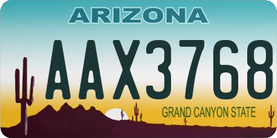 AZ license plate AAX3768