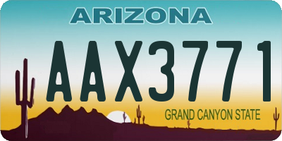 AZ license plate AAX3771