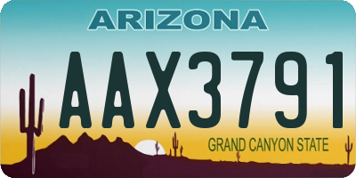 AZ license plate AAX3791