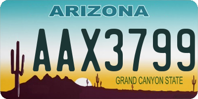 AZ license plate AAX3799