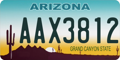 AZ license plate AAX3812