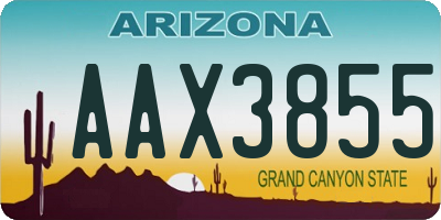 AZ license plate AAX3855