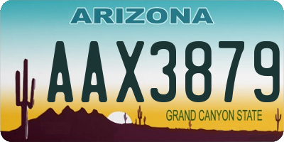 AZ license plate AAX3879